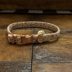 Top Paw Floral Pattern Dog Collar with Copper Buckle